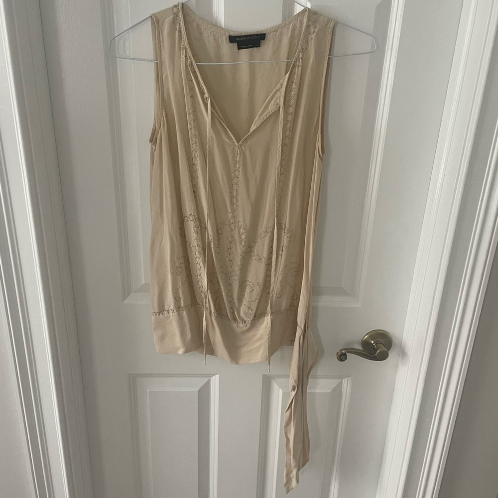 BCBGMaxAzria Cream Sleeveless Top Women’s Small